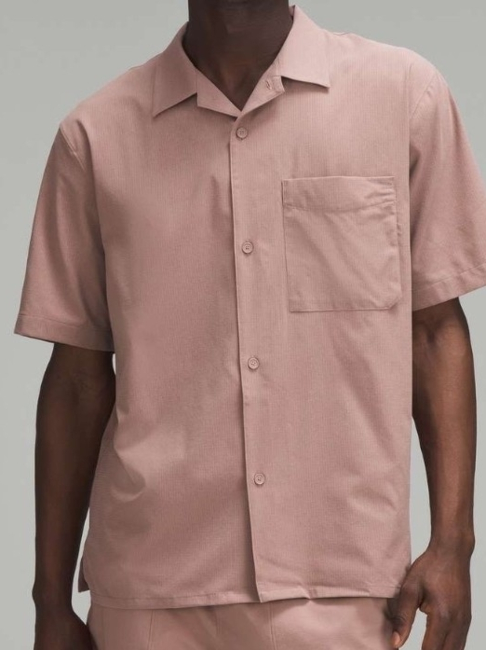 lululemon athletica Short Sleeve Button-Down Shirt in Dusty Rose
